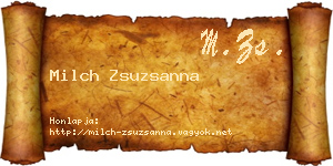 Milch Zsuzsanna névjegykártya